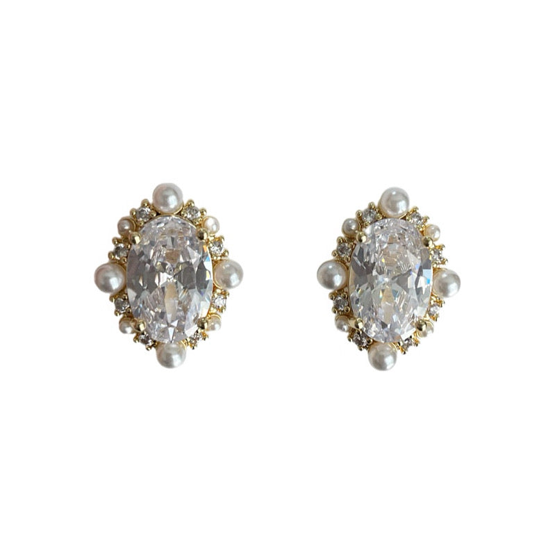 Aretes óvalos combinados
