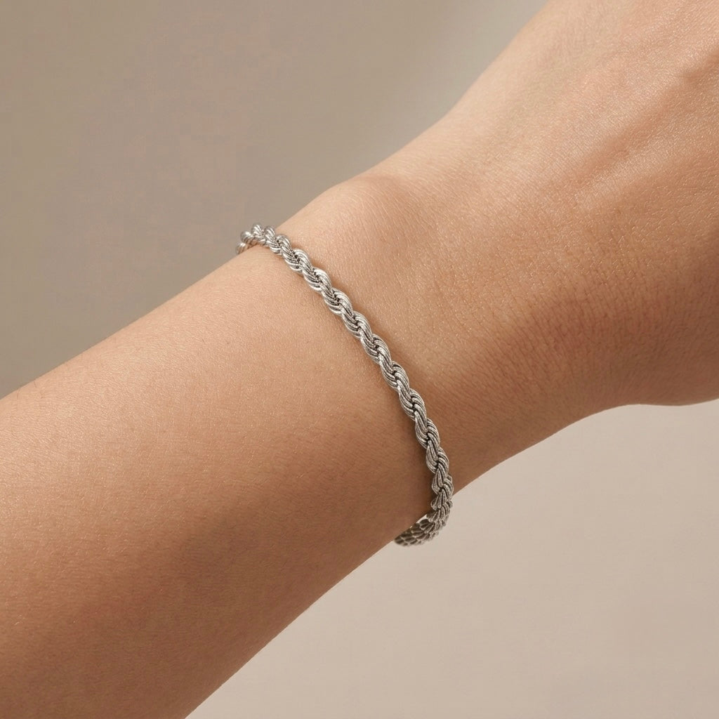 Pulsera torzal plateada