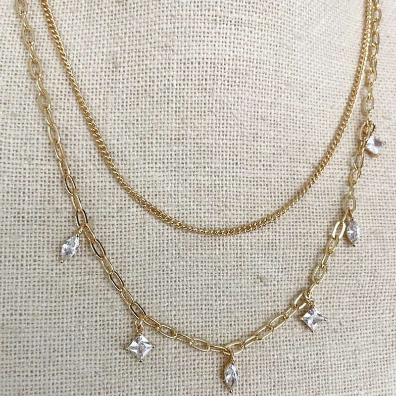 Collar doble zirconias