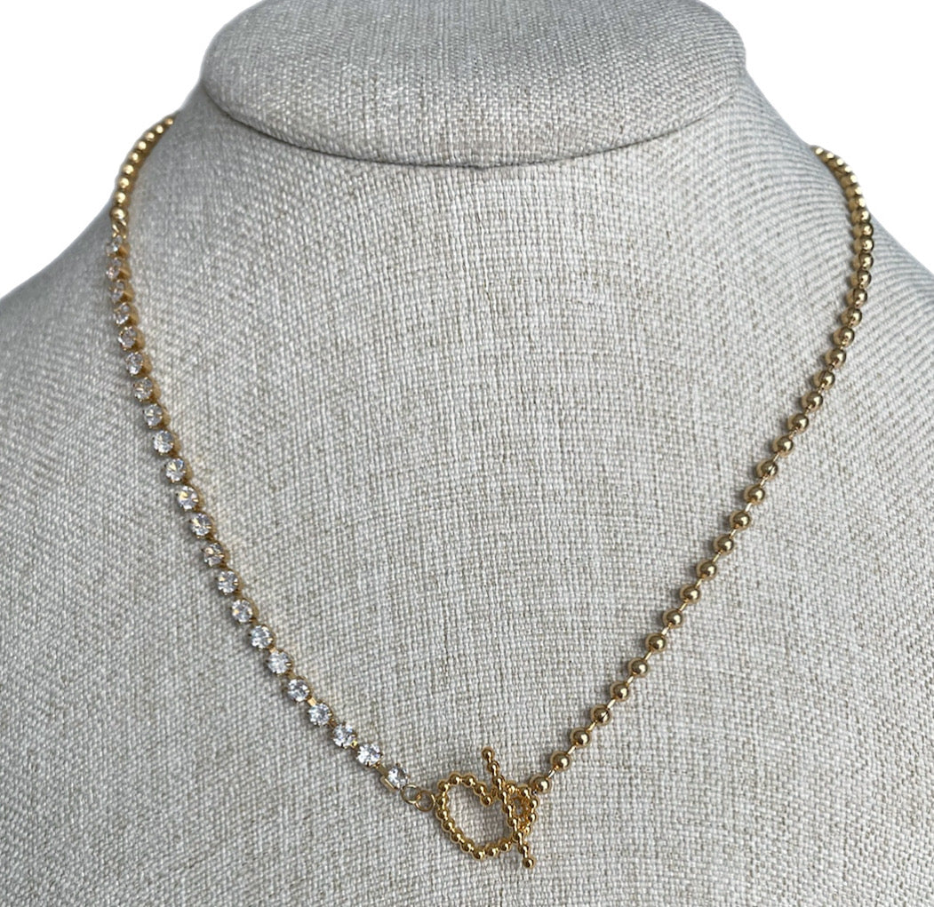 Collar broche corazón zirconias