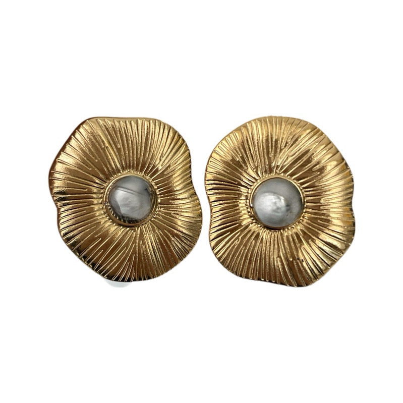 Aretes flor bicolor