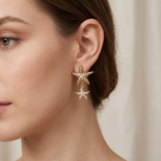 Aretes doble estrella