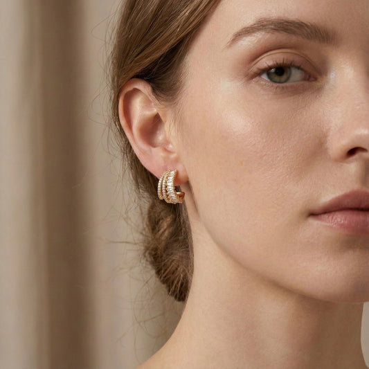 Arracadas triples zirconias