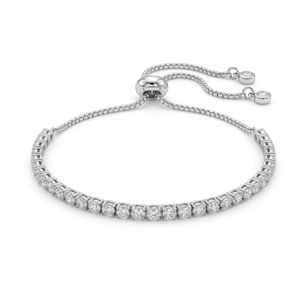 Pulsera tennis plateada