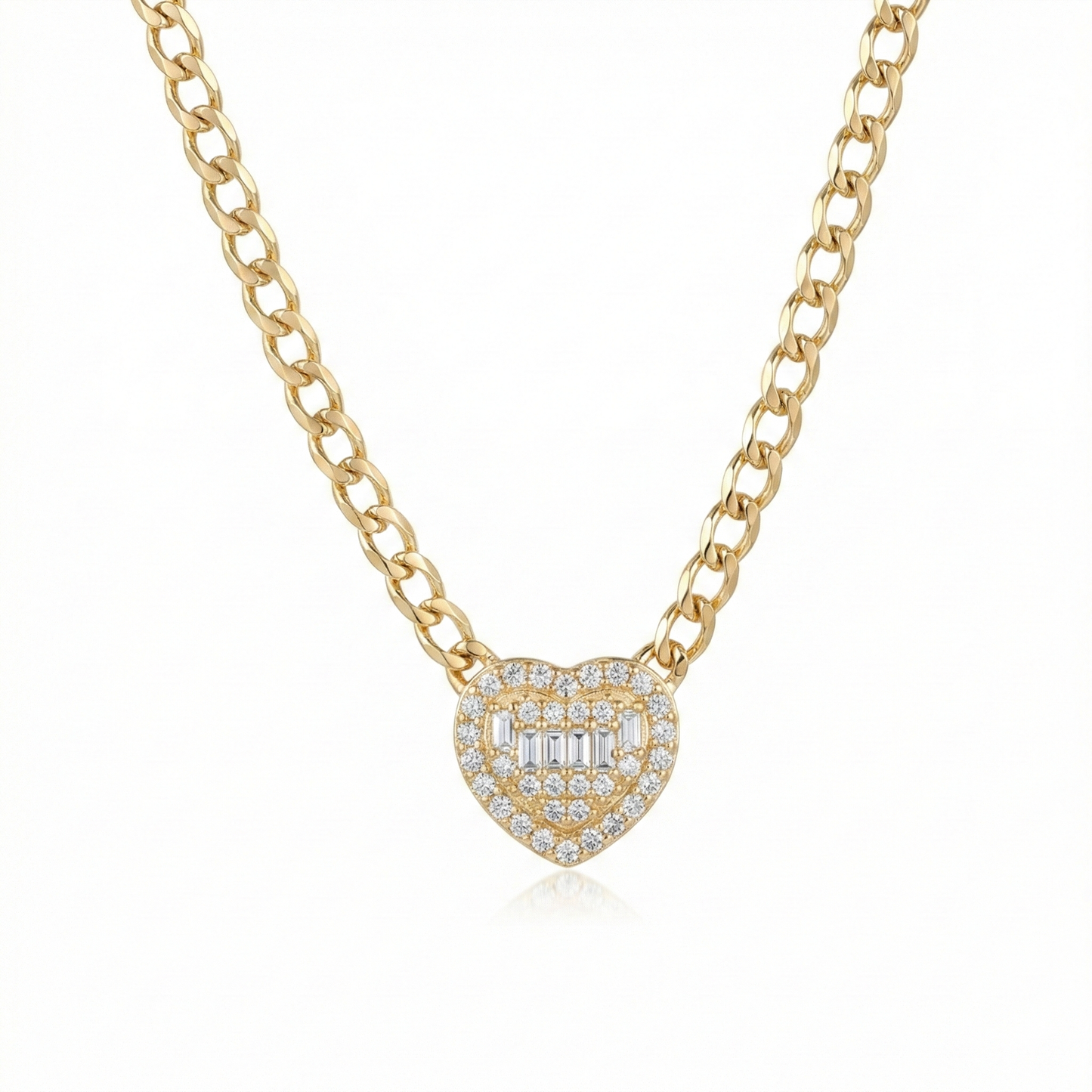 Collar corazón zirconias