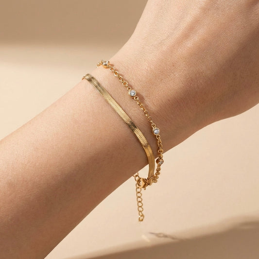 Pulsera doble zirconias