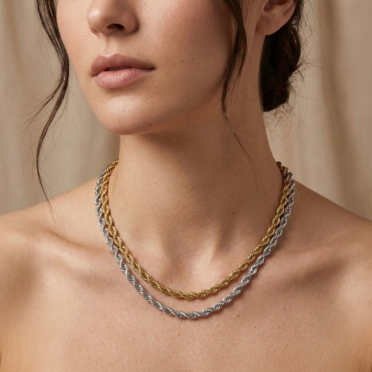 Collar doble torzal bicolor