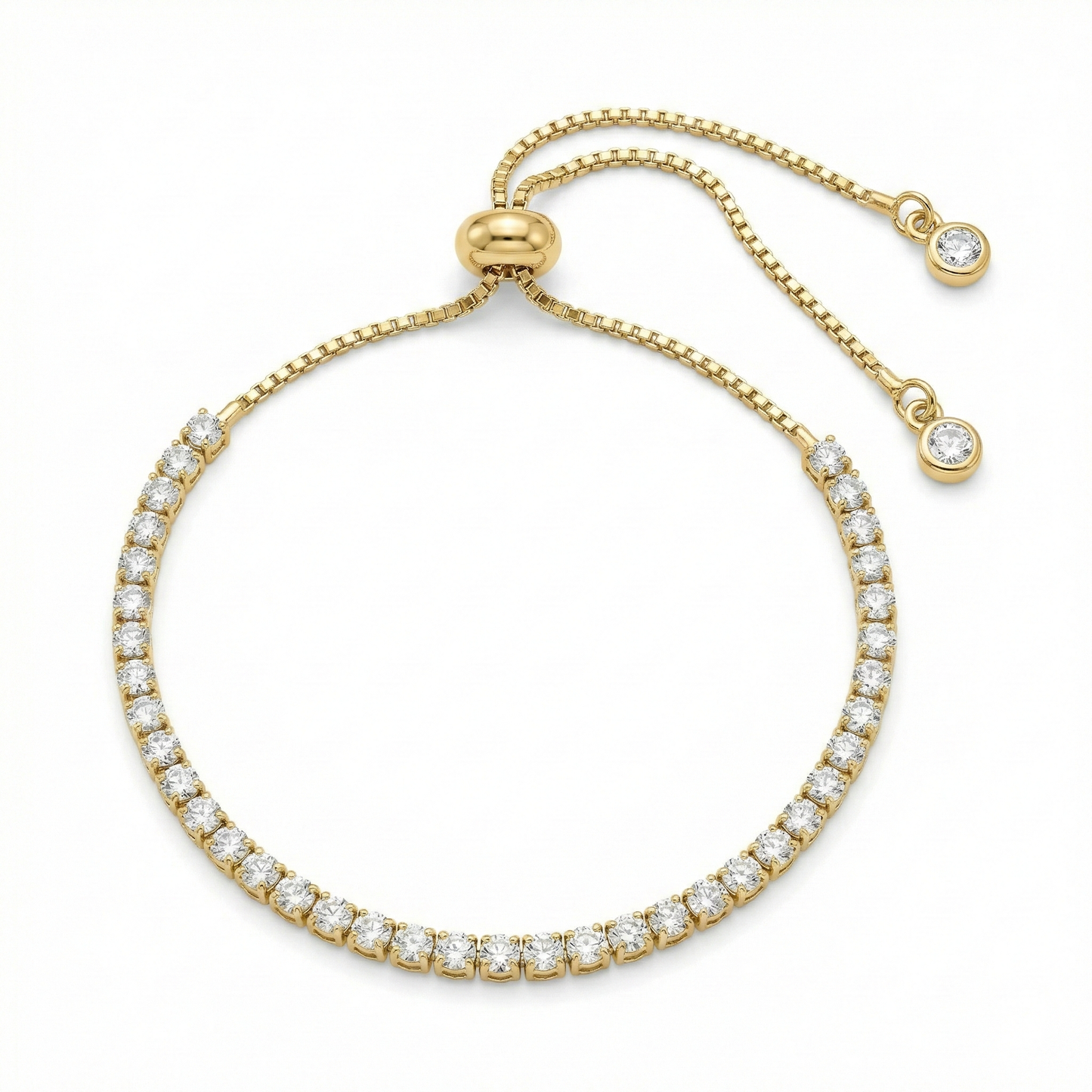 Pulsera tennis dorada