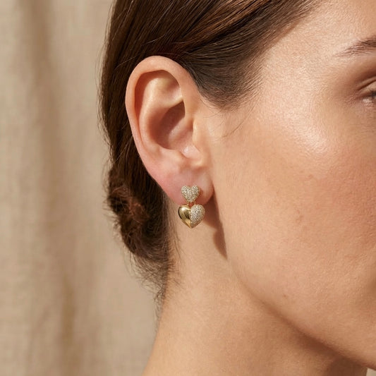 Aretes doble corazĂłn