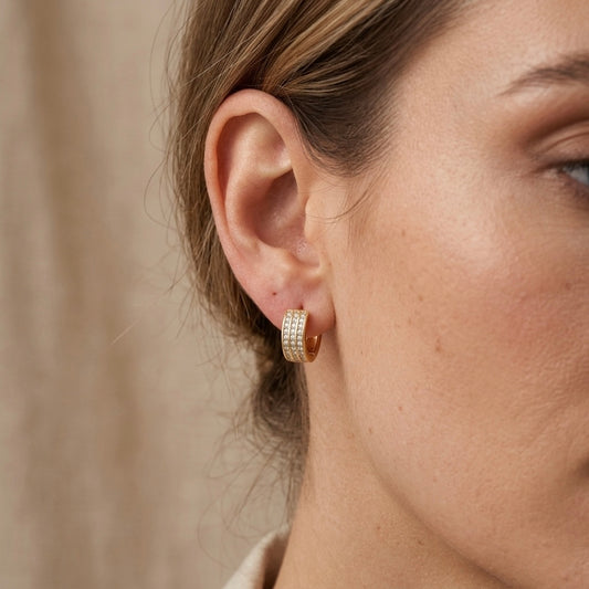 Arracadas mini triple línea