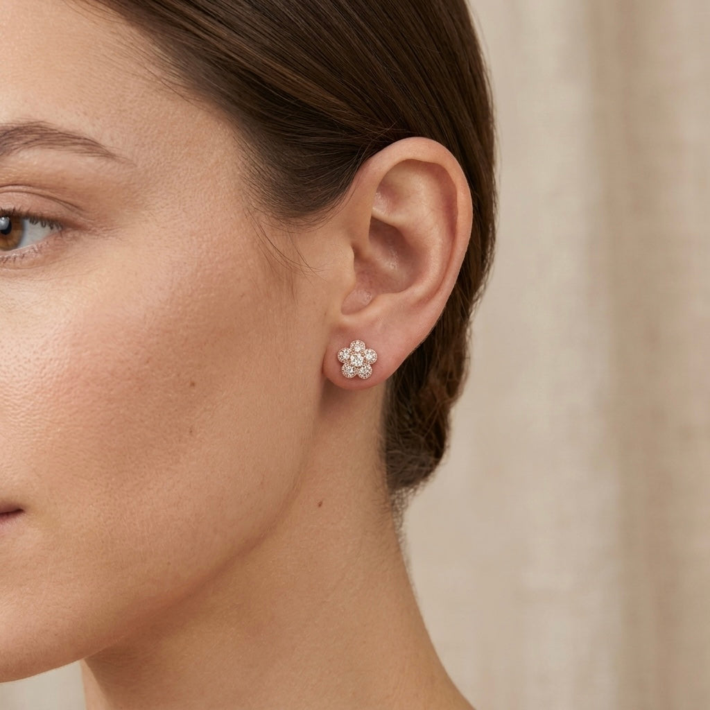 Aretes Flor zirconias