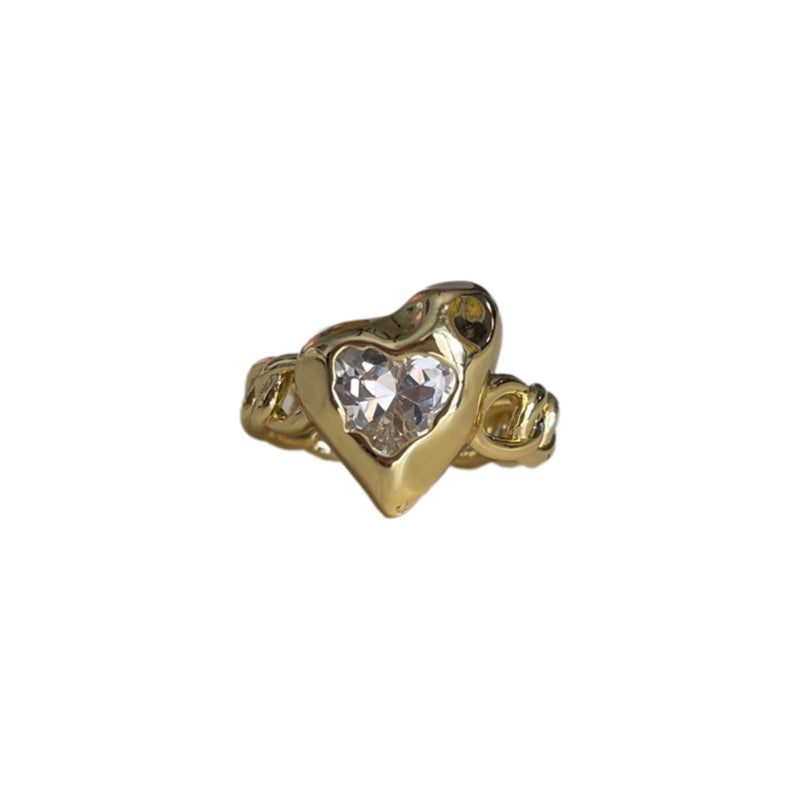 Anillo corazón roca