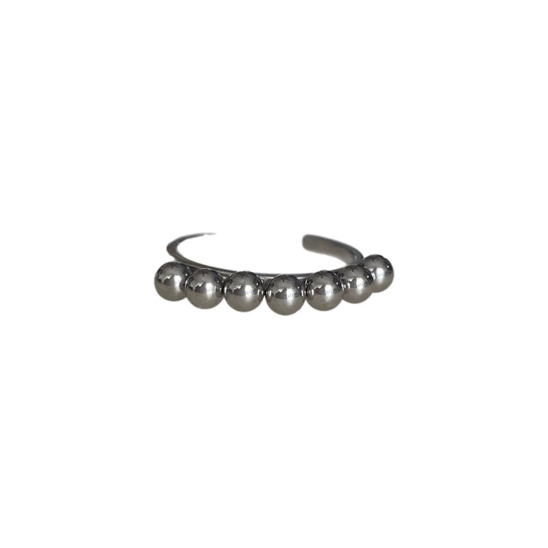 Anillo bolitas plateado
