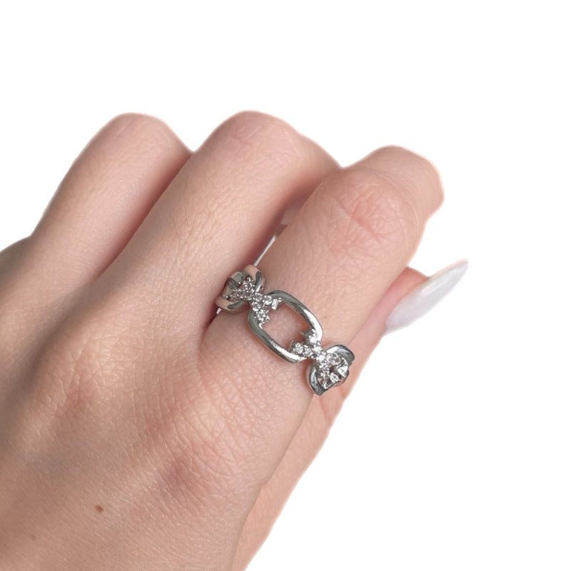 Anillo eslabones plateado