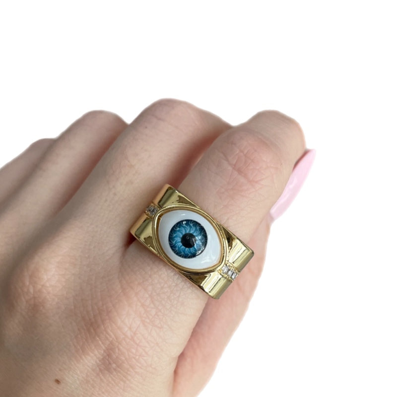 Anillo ojo azul