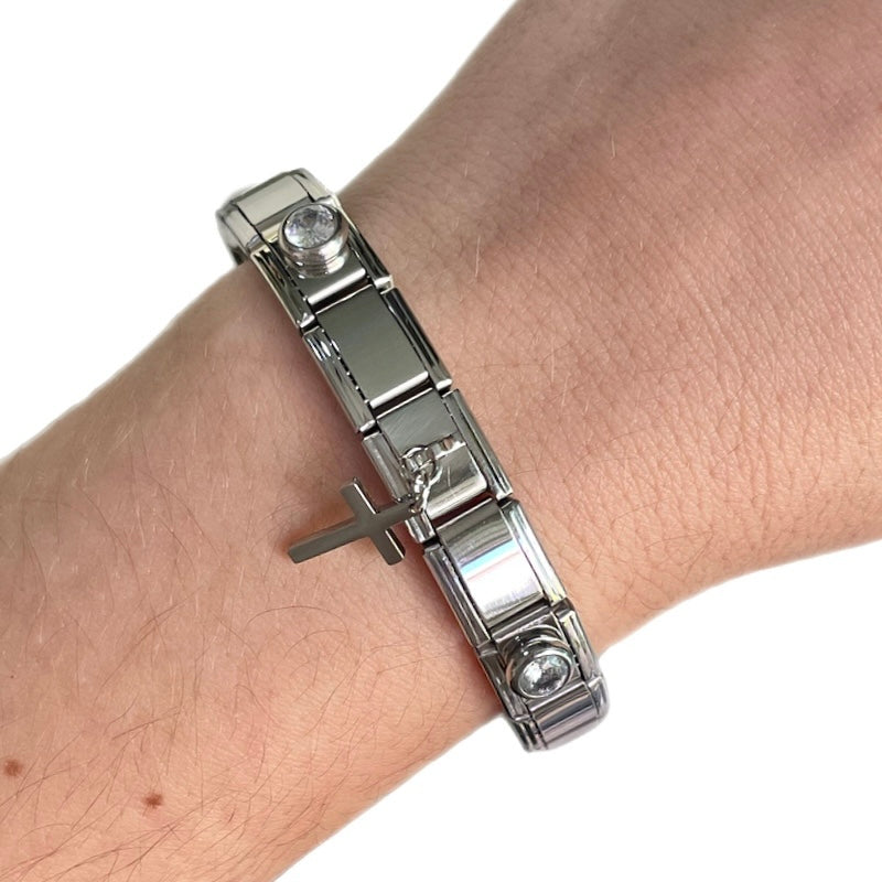Italian bracelet Cruz colgando