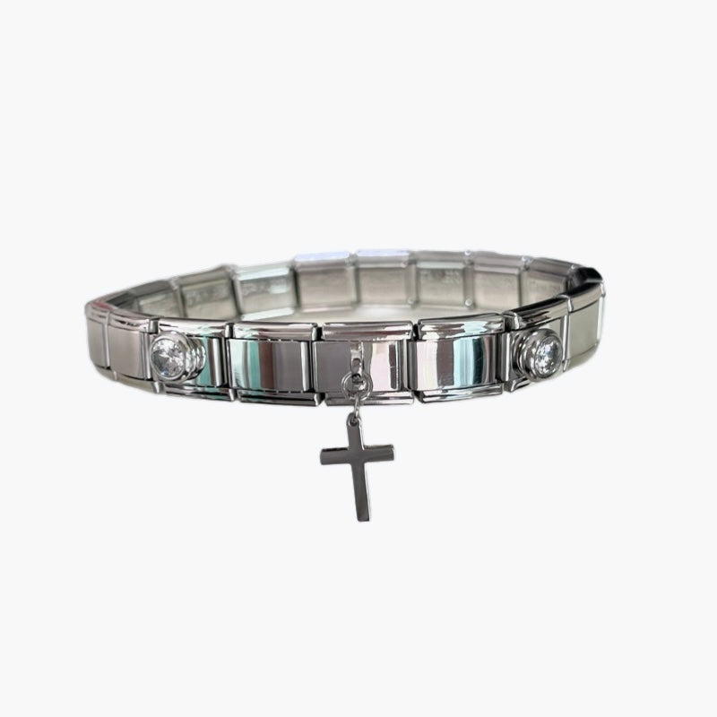 Italian bracelet Cruz colgando