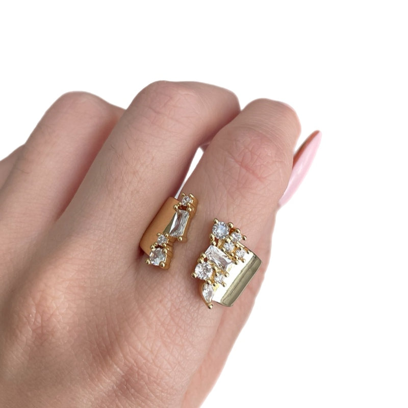 Anillo chunky zirconias