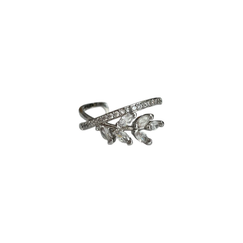 Anillo hojas plateado