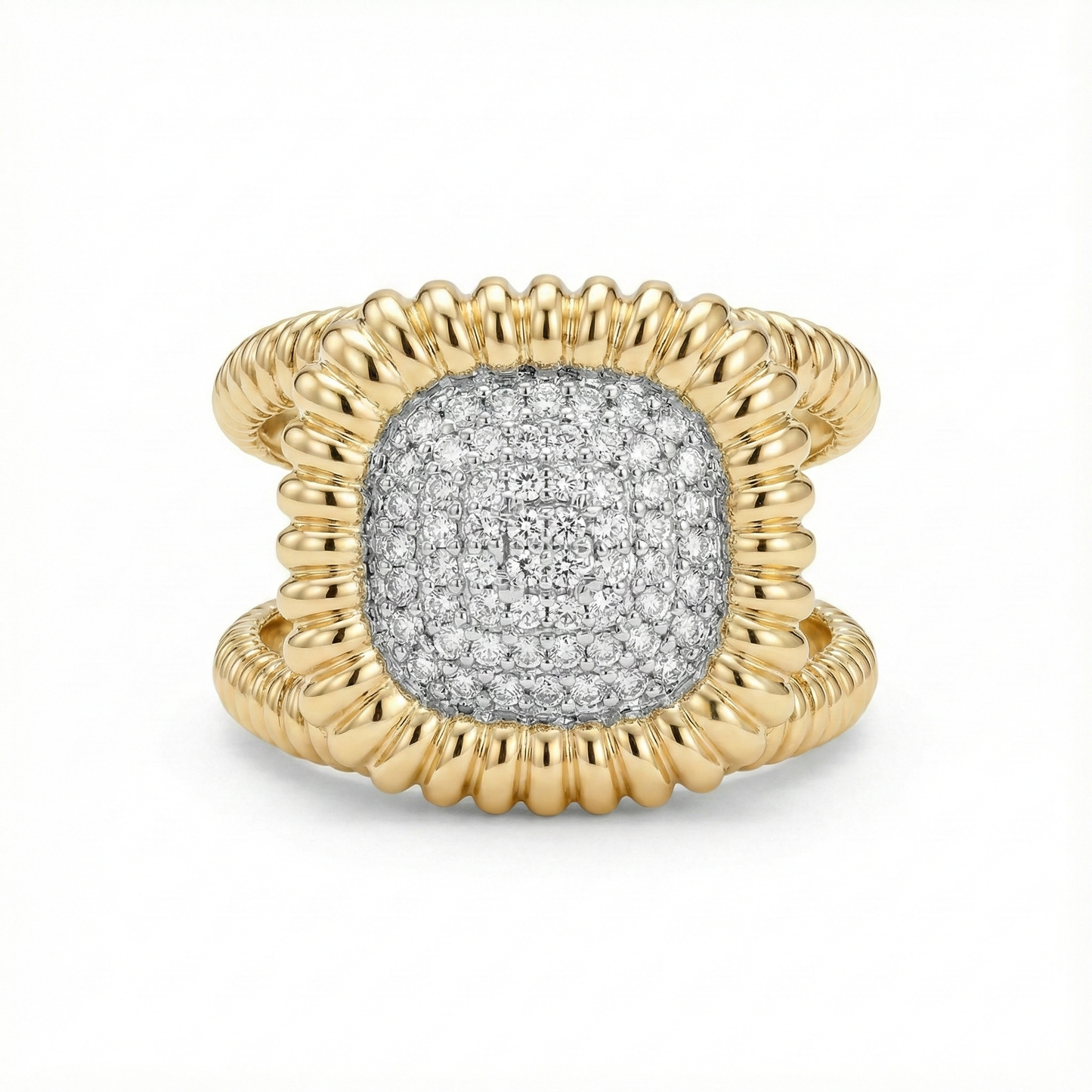 Anillo bicolor cuadro