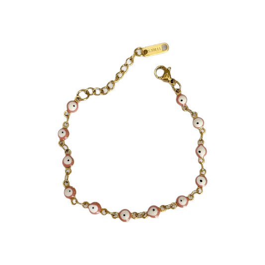 Pulsera ojos rosa