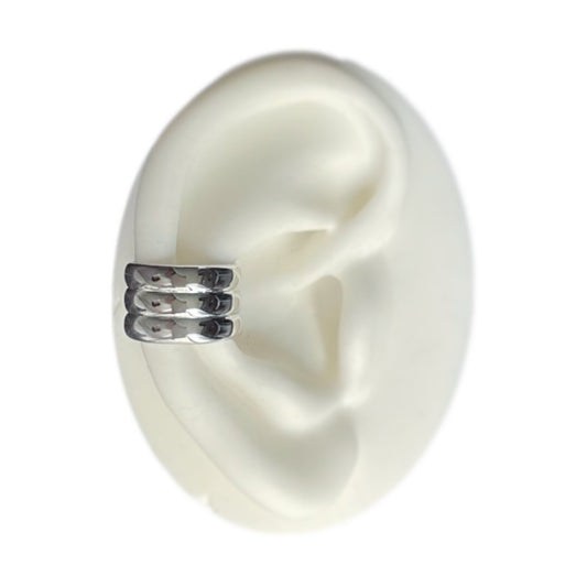 Ear cuff triple plateado