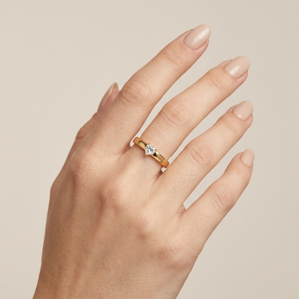 Anillo delgado corazón