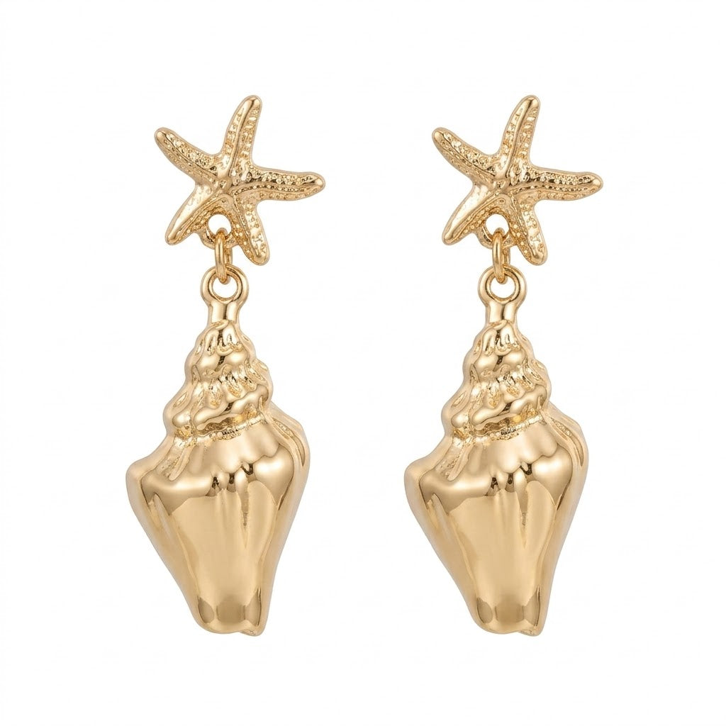Aretes estrella caracol