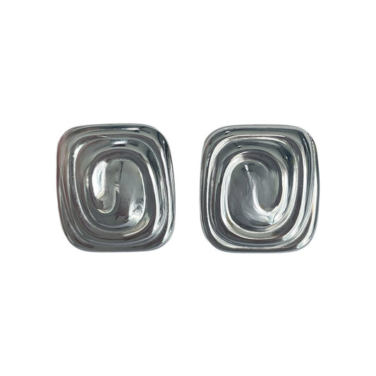 Aretes cuadro plateado