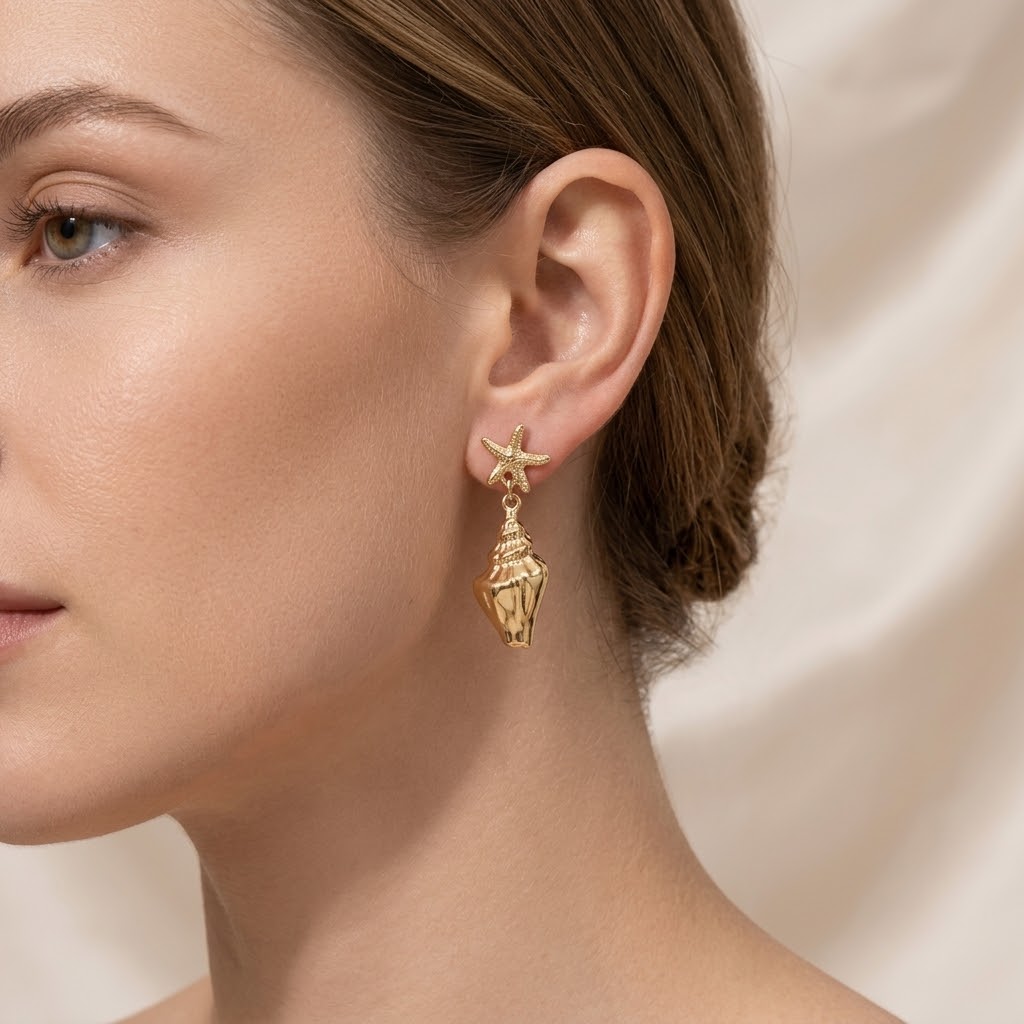 Aretes estrella caracol