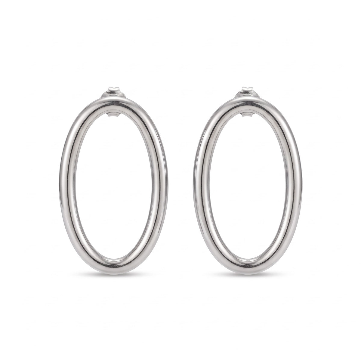 Aretes óvalo plateados