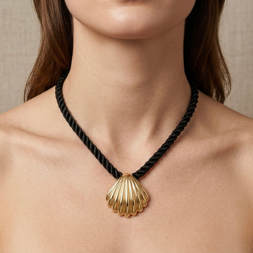 Collar concha cordón