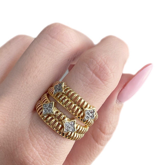 Anillo bicolor flores