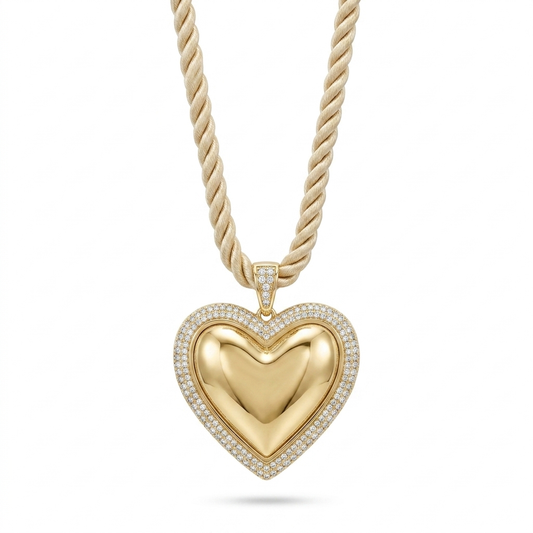 Collar corazón cordón