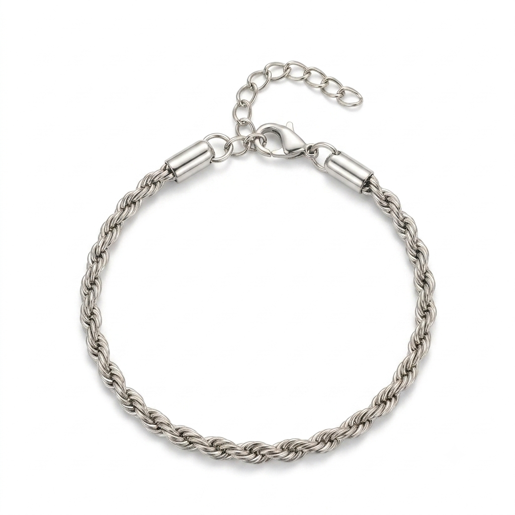 Pulsera torzal plateada