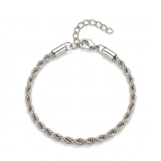 Pulsera torzal plateada