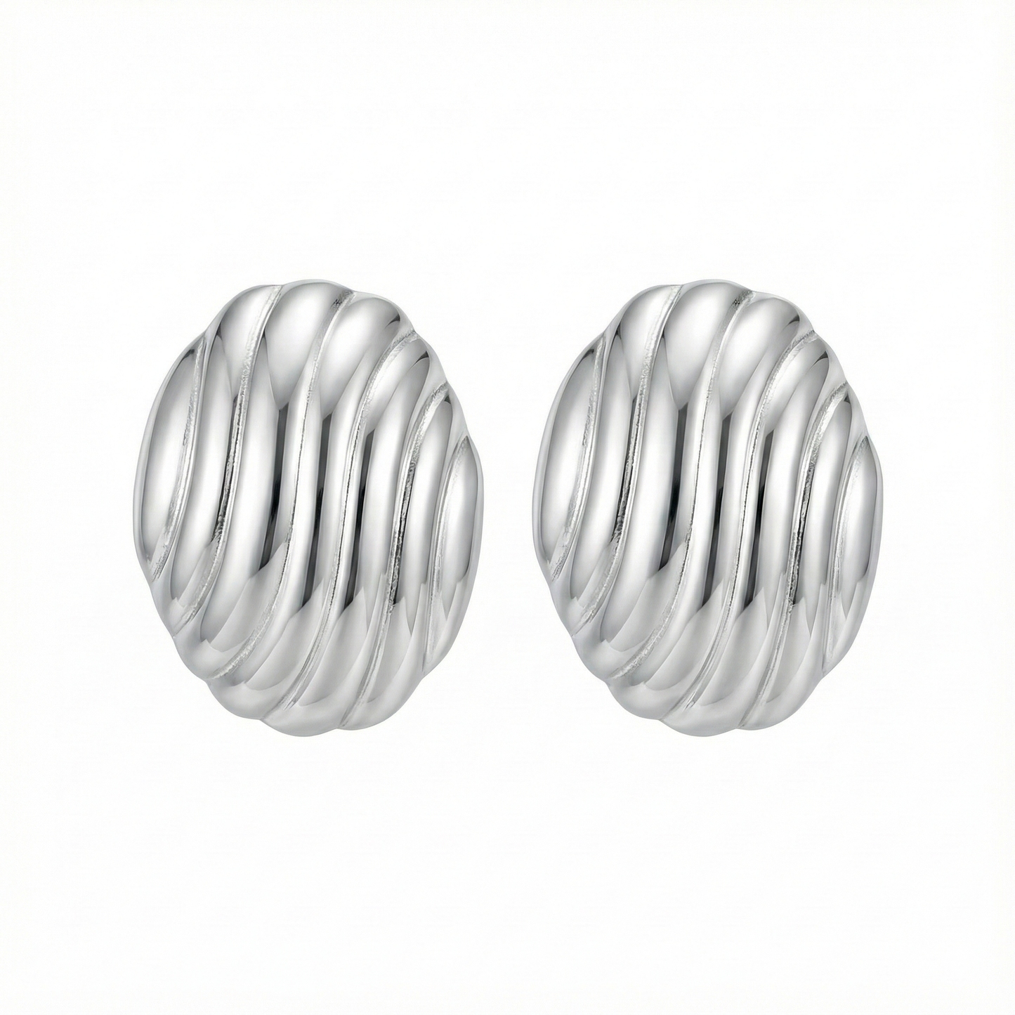 Aretes óvalo plateados