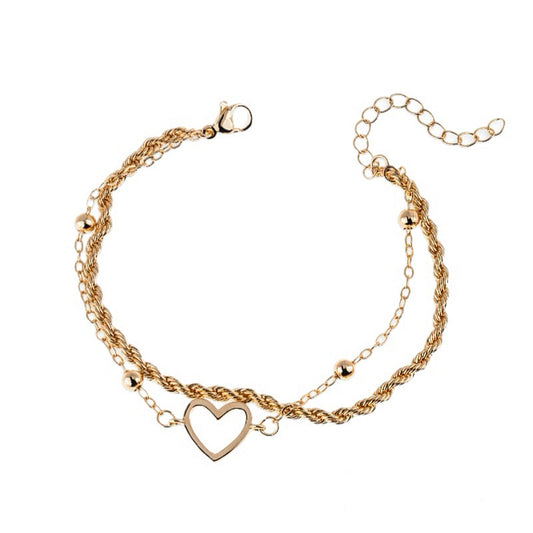 Pulsera doble corazón