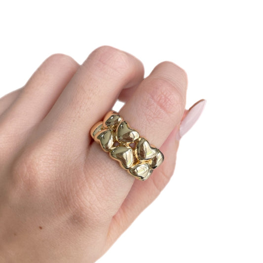 Anillo doble corazones