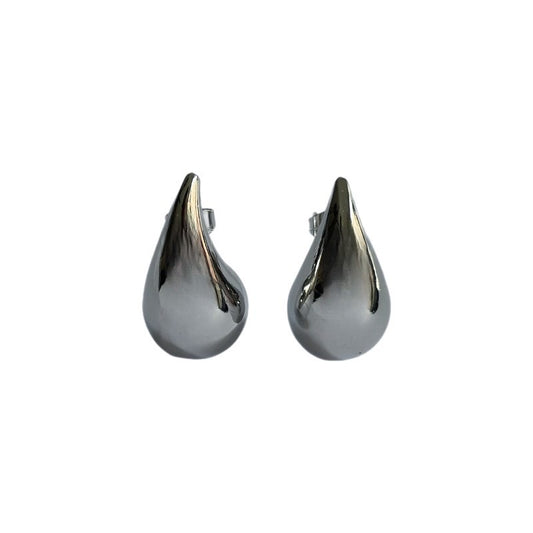 Aretes gota plateados chicos