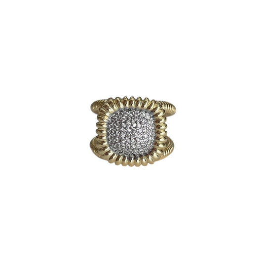 Anillo bicolor cuadro