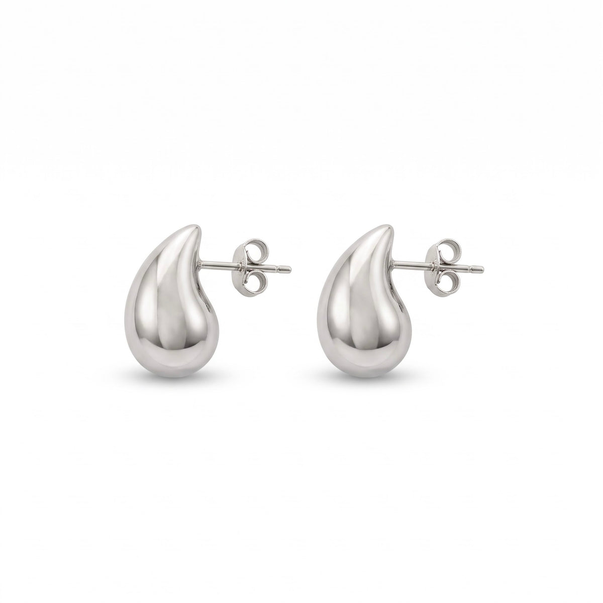 Aretes gota plateado