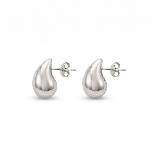 Aretes gota plateado