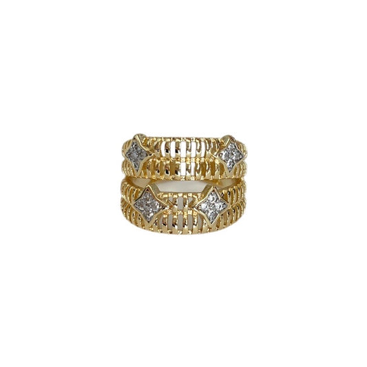 Anillo bicolor flores