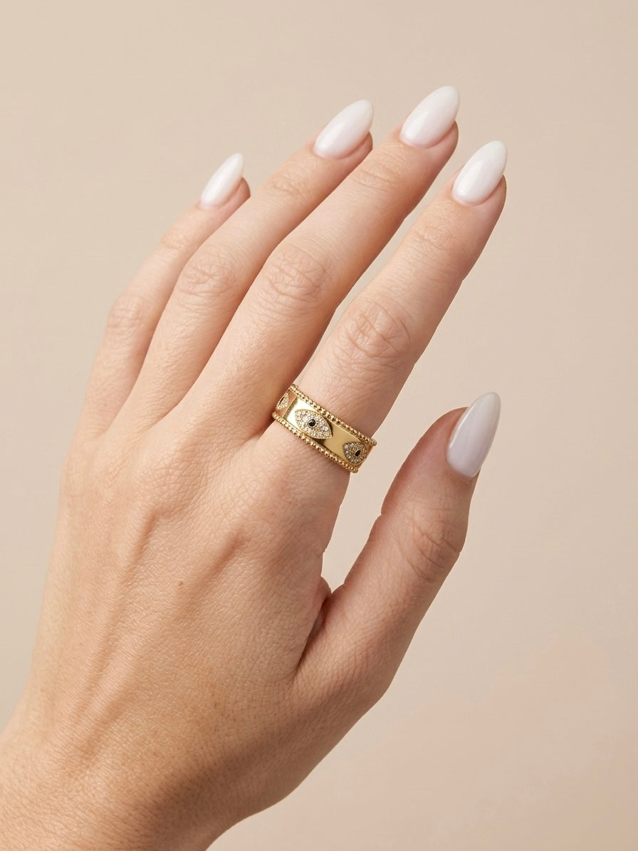 Anillo ojos bolitas