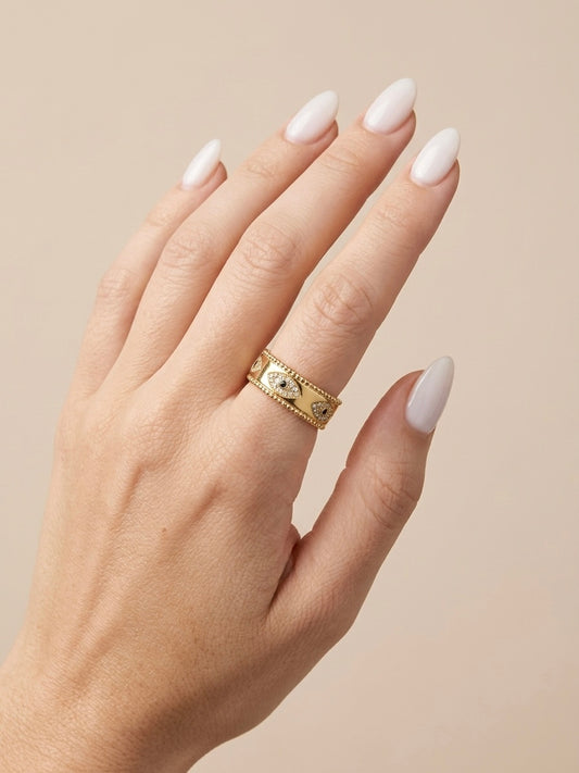 Anillo ojos bolitas