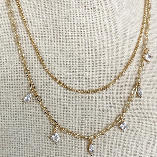 Collar doble zirconias