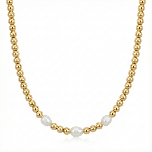 Collar bolitas perlas