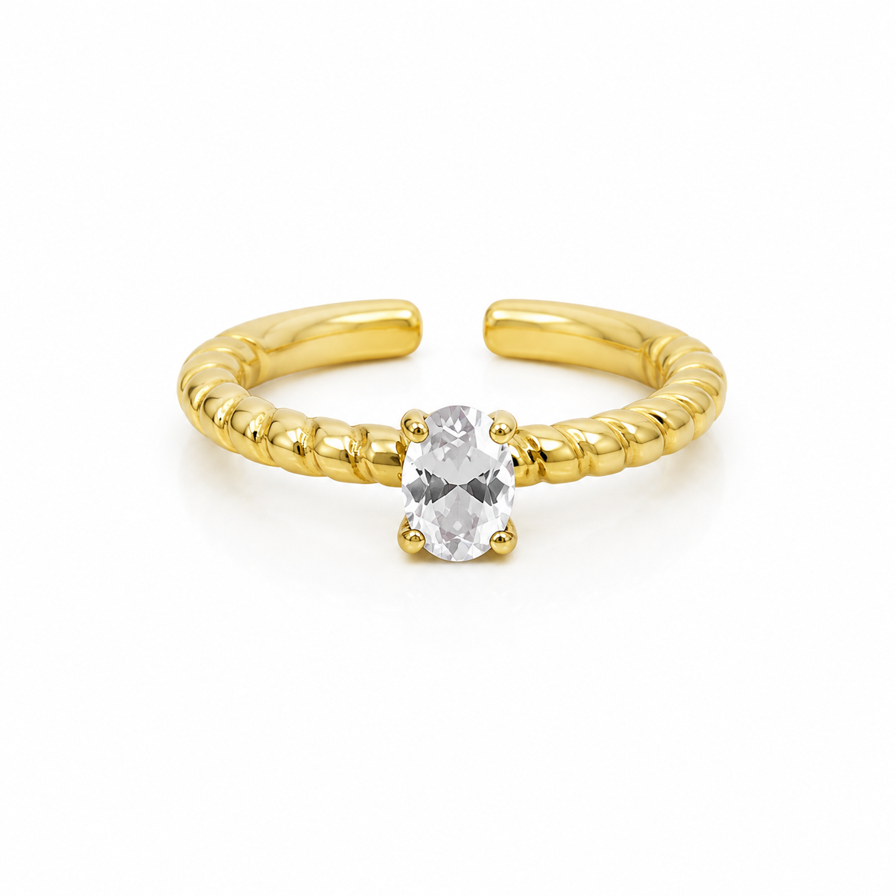 Anillo óvalo torcido