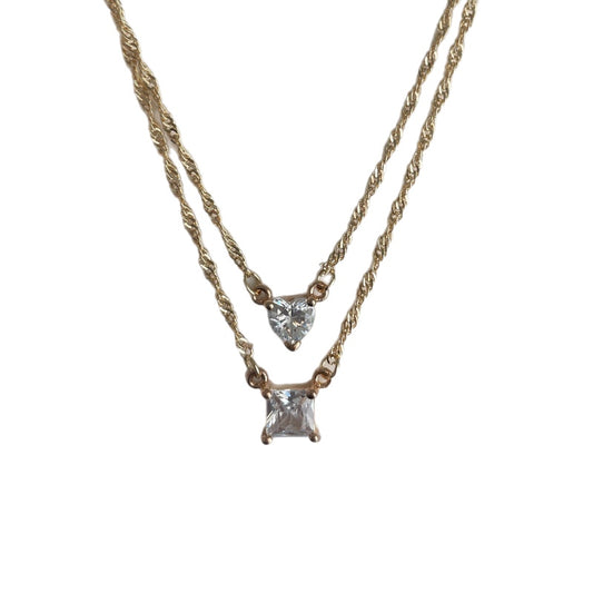 Collar doble corazón